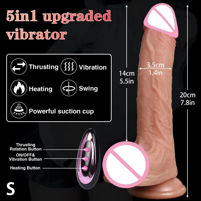 Realistic Dildo Vibrator Silicone Telescopic Penis Thrusting Remote Control Cock Big Dick Masturbation for Women Adult Sex Toys