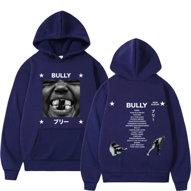 Kanye West Bully Album 2026 Tour Print Hoodie Men Women Gothic Punk O-Neck Pullover Loose Casual Hip-hop Streetwear Sweatshirts