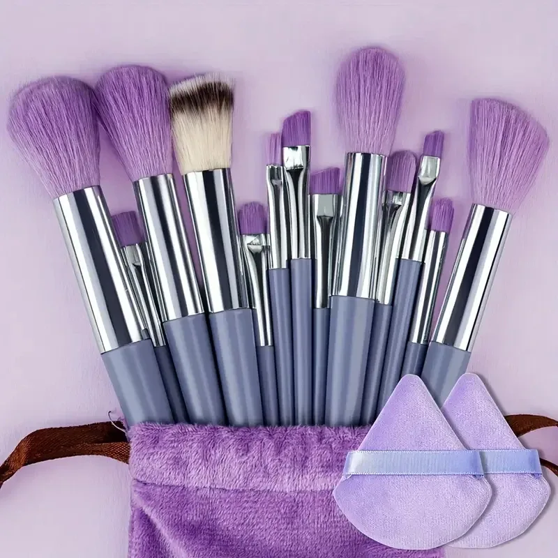 13Pcs Makeup Brushes Tool Set Cosmetic Powder Eye Shadow Foundation Blush Blending Beauty Make Up Brush For Makeup Starters Gift