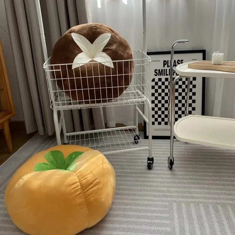 Thickened Cushion with Tomato-Shaped Pillow Vegetable Mushroom Persimmon Round Cushion Pad for Window Seat Pillows for Bedroom