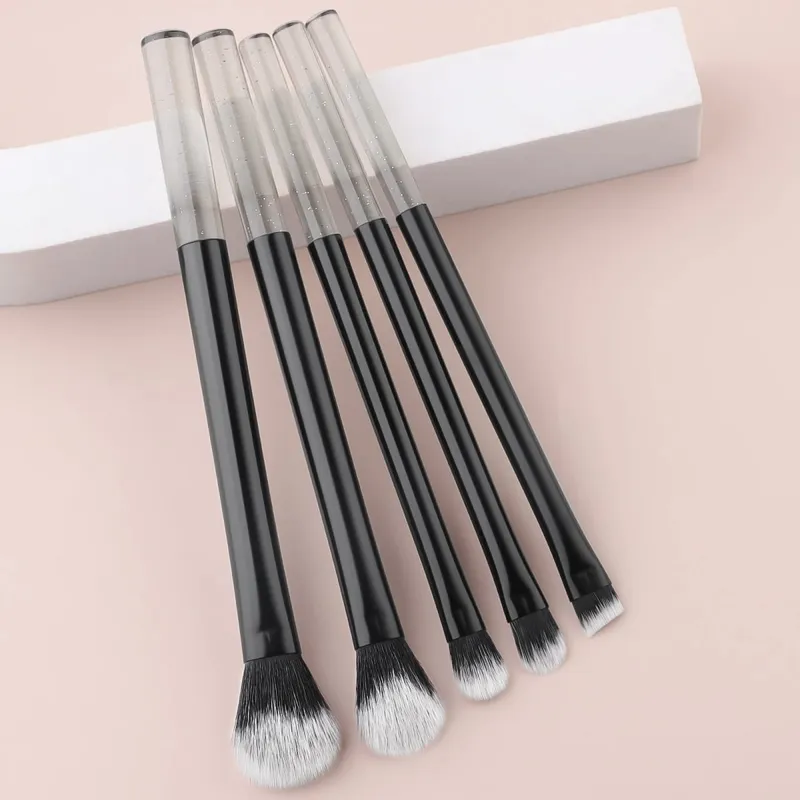5Pcs Transparent Glitter Rod Cosmetic Brushes Multi-function Blush Powder Eyeshadow Brow Makeup Applicators — image 7