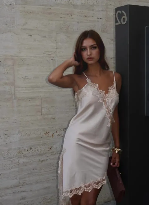 Satin Sexy Lace Spliced Short Sling Dress Women Sleeveless Backless Asymmetric Sexy Party Dresses 2025 Summer Lady Dress