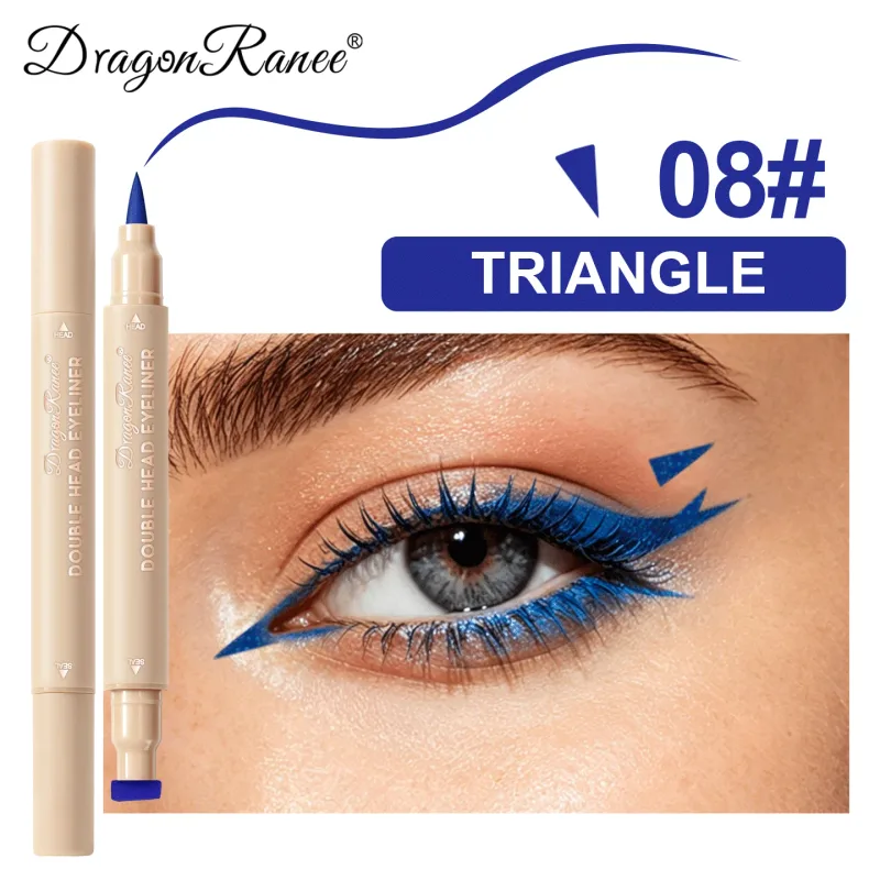 Double Head Eyeliner Stamp Waterproof Colorful Eyeliner With Heart/Star/Butterfly/Triangle Liquid Liner Seal Decorative Makeup