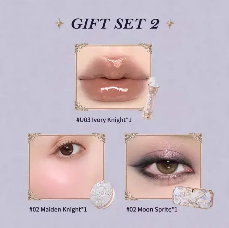 Flowerknows caixa de presente conjunto de maquiagem pequeno anjo caixa completa lábio esmalte blush concha jóias flor saber kit de presente de aniversário