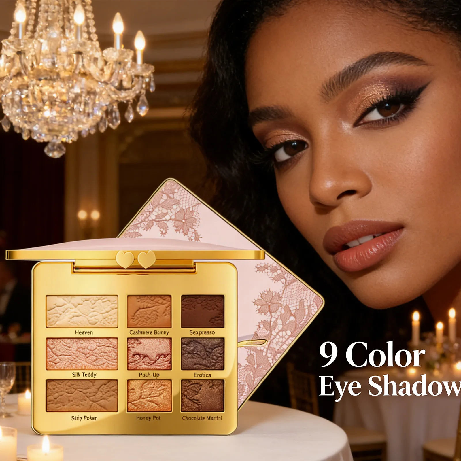 9 Colors Eyeshadow Palette Portable Multifunctional Glitter Eye Shadow Shimmer Pallet Highlighter Powder Brush Beauty Kit 12g — image 2