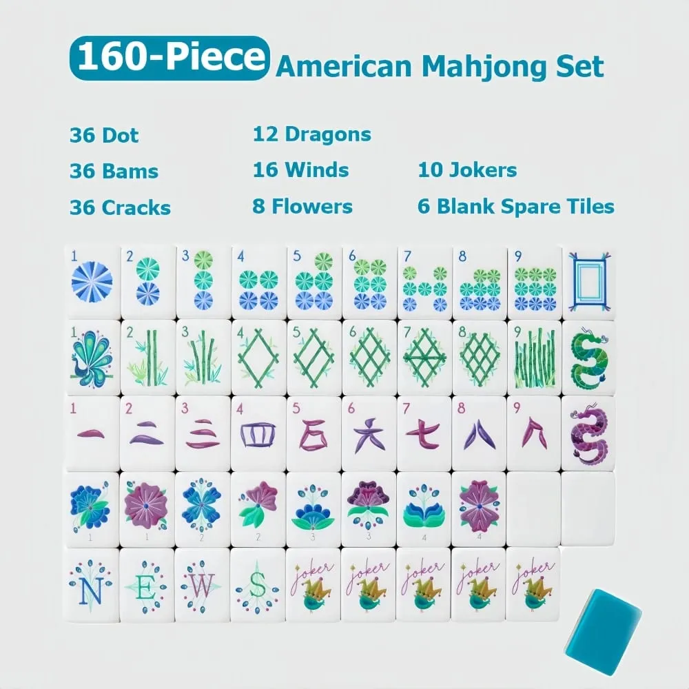 In Stock Hot American Mahjong Set 160 Tiles 4-Layer Acrylic Mah Jongg Sets Portable Travel Mahjong Game Tiles Adult Indoor Games — image 4