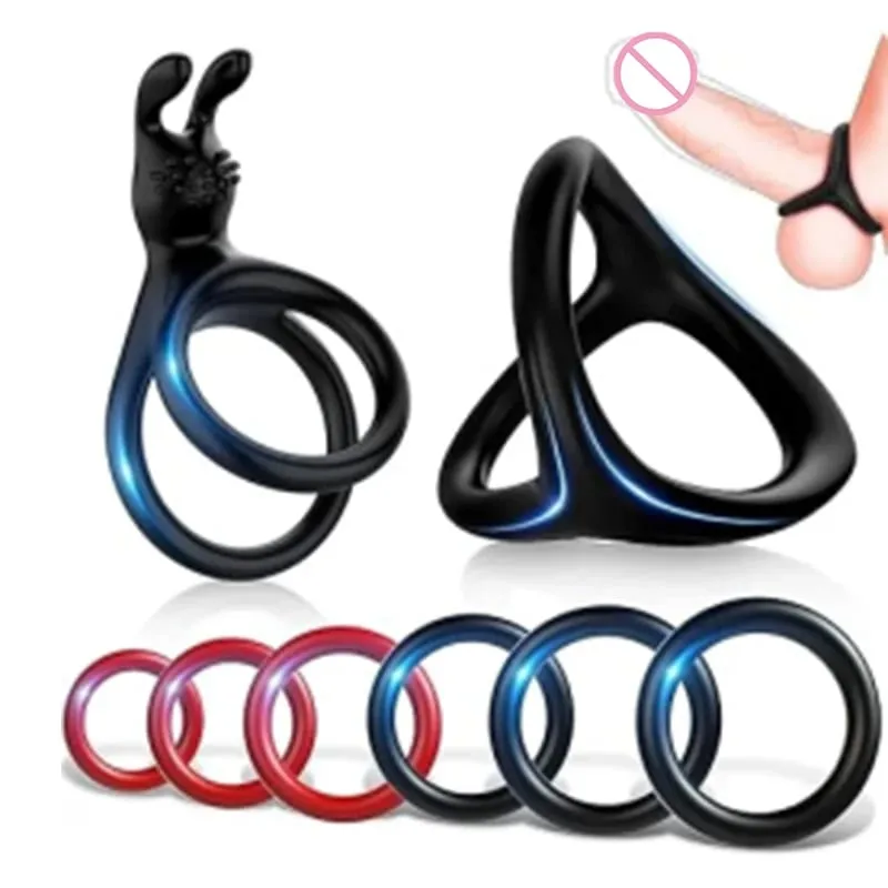 Cock Ring Reusable Silicone Penis Ring Delayed Ejaculation Penis Enlargement Dick Enlarger Semen Semen Lock Ring Sex Toy Men