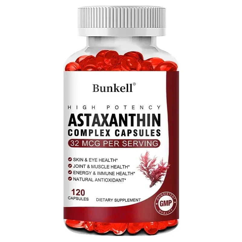 Huile de krill antarctique 120 mg astaxanthine 32 mcg capsules (EPA DHA) soutiennent l'immunité des articulations et de la peau, santé cardiovasculaire