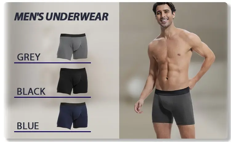 Mens Absorbent Incontinence Underwear Washable Open Fly Leakage Protective Briefs Adult Leak Proof Boxer 3 Pack