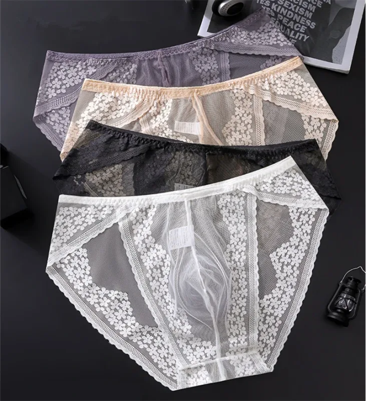Lace men's underwear ice silk calzoncillos hombre 3D convex bag adults 18 plus size sexy lingeries for man tangas japonesa new — image 13