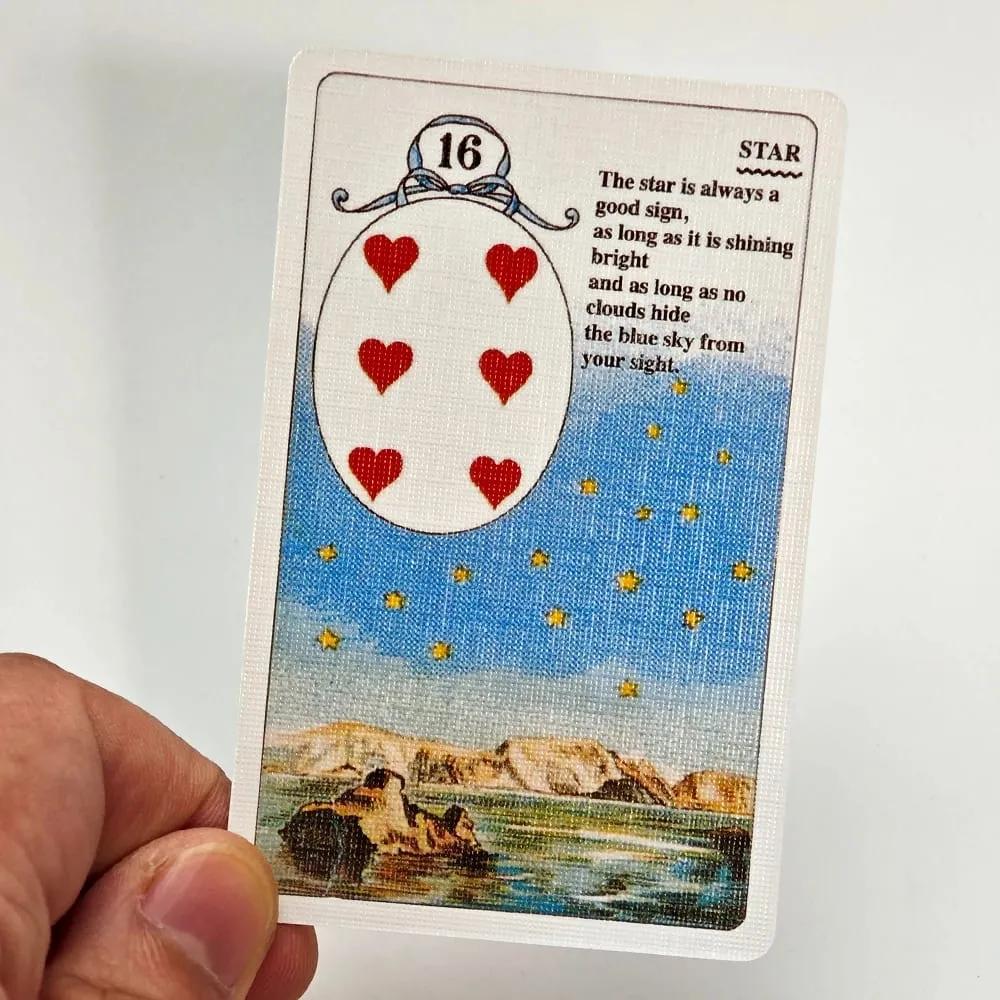 Mlle Lenormand Deck 36 Cards Esoteric Fortune Telling Printed on 350GSM Double-embossed Cardstock - 9*6cm