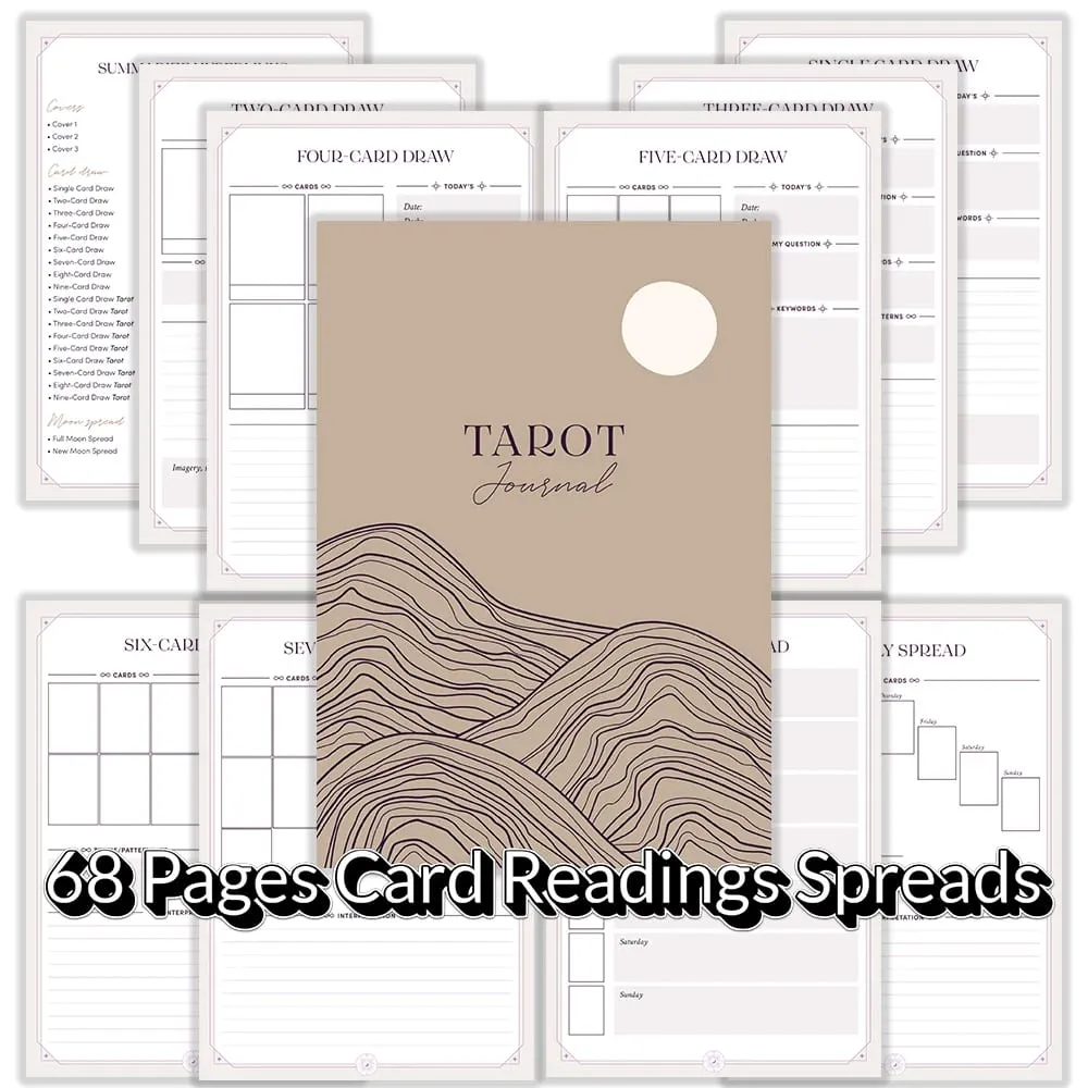 Tarot Journal 68 Pages Card Readings Spreads Major Arcana Cards Study Sheet Tarot Reading Mental Healing Decision-Making Astrolo — image 6
