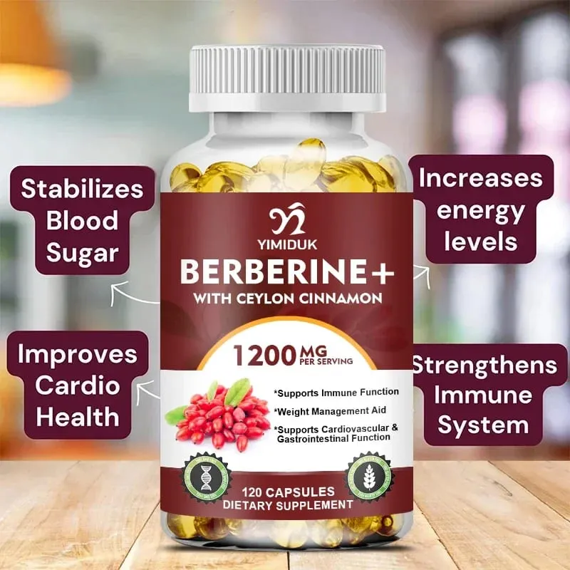 Berberine 1200mg Supplement Supports AMPK Activation Healthy Glucose Metabolism Immunity & Weight Control for Adults