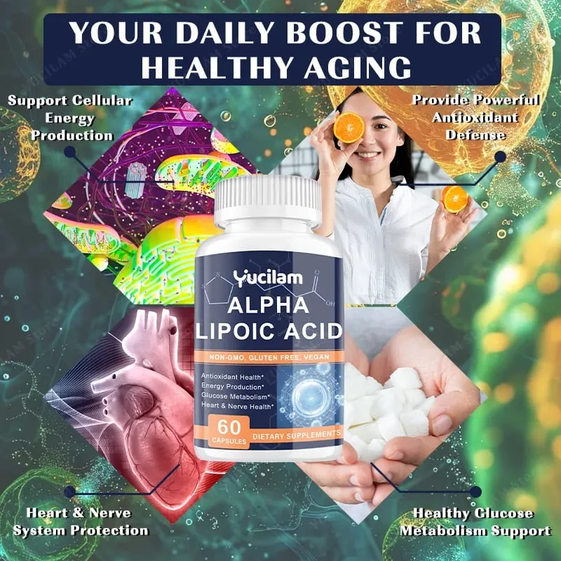 Alpha Lipoic Acid - Boosts Energy Metabolism Relaxes Nerves Supports Nervous System Health Promotes Brain & Heart Health