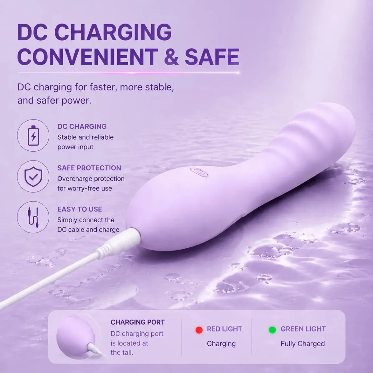 Vibrator for Women Ultra Soft Liquid Silicone Skin Friendly Flexible Rechargeable Waterproof Powerful Vibration Massage Sex Toy