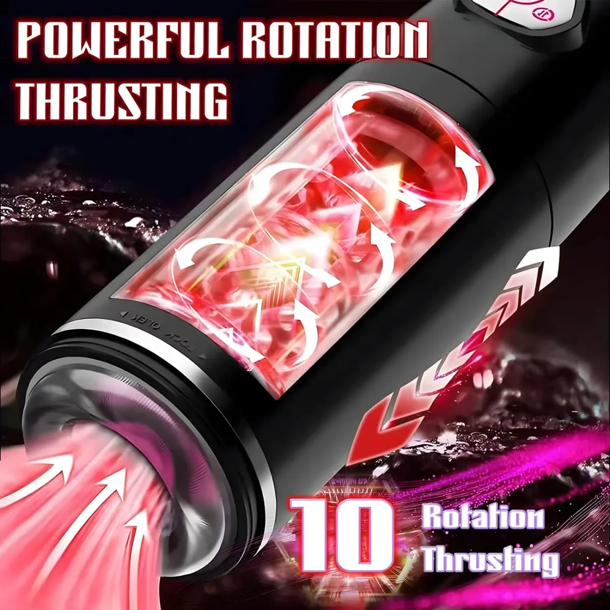 New Automatic 4 IN 1 Telescopic Rotating Licking Male Masturbator Vacuum Penis Pump Vagina Masturbation Adults Sex Toy for Men