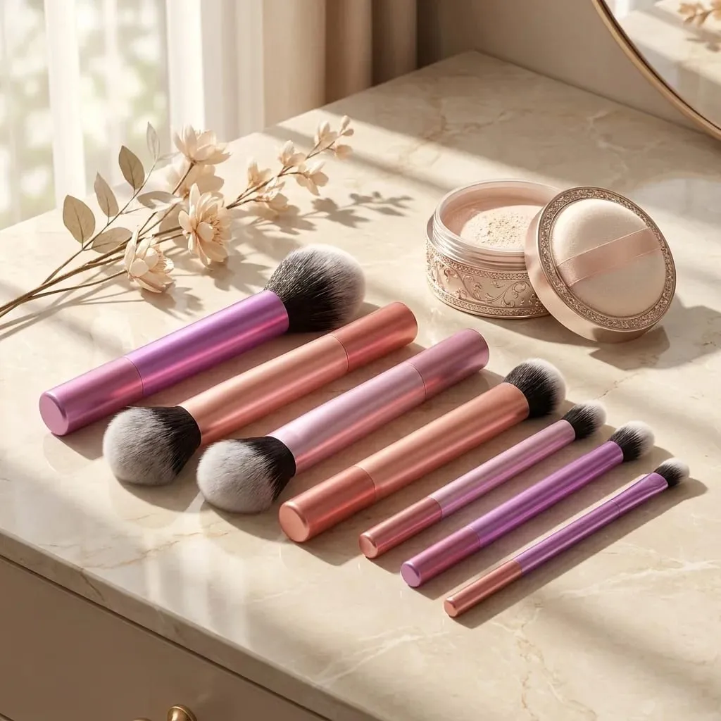 8Pcs Soft Synthetic Hair Makeup Brush Set Foundation Blush Eyeshadow Multi-purpose Cosmetic Beauty Tools