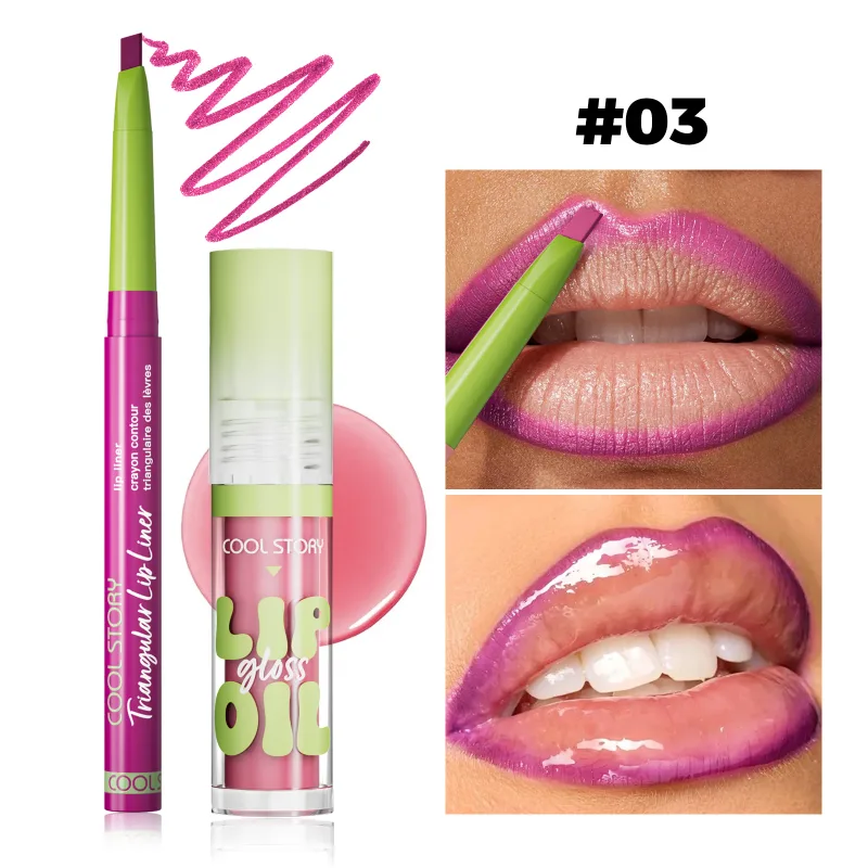 2ks Lip Liner Lesk na rty Sada rtěnek 2 v 1 Smooth Lips Contour Makeup Kit Matná tužka na rty pro ženy Plumping Oil Combo Cosmetic — image 10