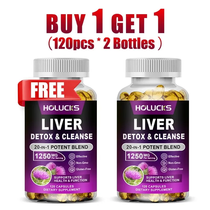 Liver Detox & Cleanse Capsules with Milk Thistle Support Toxin Removal Digestion & Kidney Health Antioxidants & Detoxifiers
