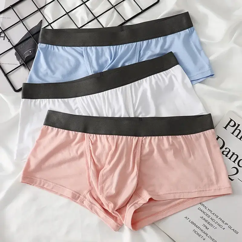 Mens Bamboo Fibers Athletic Quick Dry Breathable Separate Pouch Underwear Fly Front Dual Pouch Trunks Bulge Enhancing Comfortabl