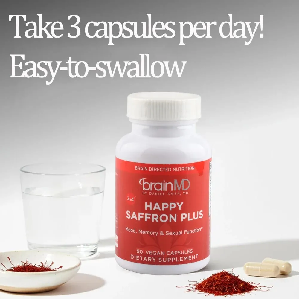 Saffron Supplements for Mood & Focus & Stress - with Saffron Flower Extract Curcumin & Zinc - Vegan Gluten Free | 90 Capsules — image 7