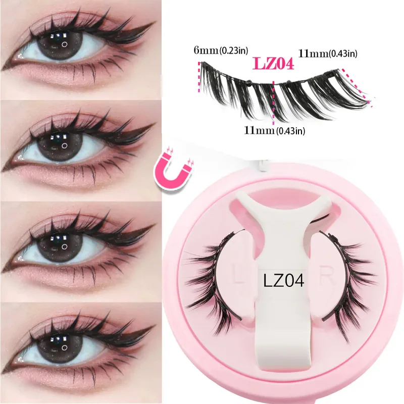 1 Pair New Magnetic Eyelashes Set With Tweezers Makeup Natural Light Eyelash Extension Tools Reusable False Eye Lashes