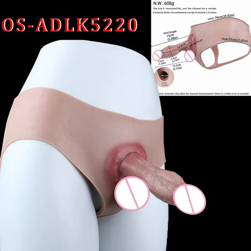 Realistický rukáv na penis s vysokým pasem насадка на член Pásek na duté dildo kalhotky Silikon Dick Extender sexuální hračka pro muže — image 16