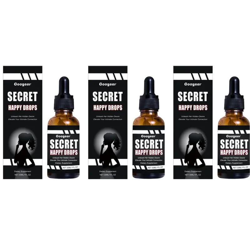 Googeer Secret Happy Drops Oral Drops Herbal Epimedium Maca Root Ginseng Ginkgo Biloba Support Blood Circulation Intimacy 30 ML