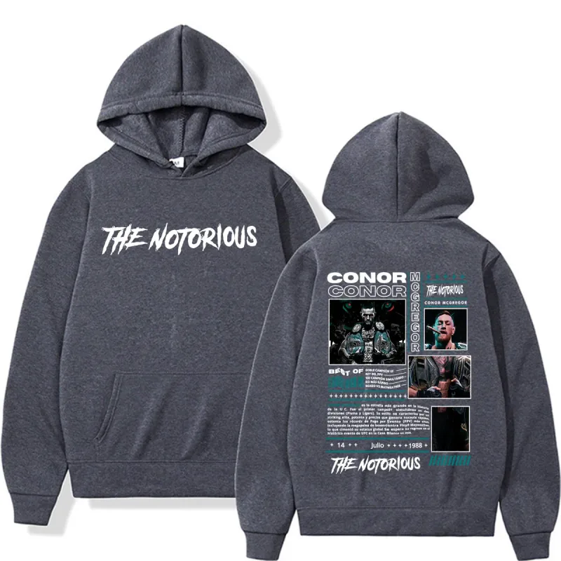 The Notorious Conor McGregor Merch Hoodie Men's Clothing Retro 90s High Street Sweatshirts Casual Fleece Bodywarmer Hoodies Coat