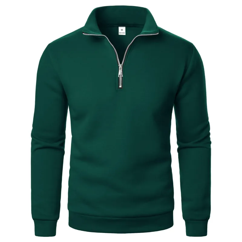 2026 Outdoor Men Zipper Sweatshirts Spring Quarter Zip Pullover Half Zipper Hoodie Men Gym Man Autumn Solid Men Sweatshirt Coat — image 19