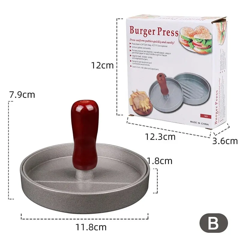 Presse à hamburgers en acier inoxydable, moule à viande pour charcuterie, accessoires de cuisine, galettes, presse-viande circulaire