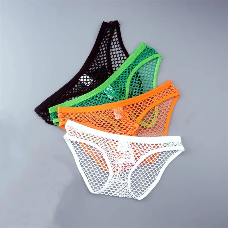 Sexy Man Fishnet Mesh Underwear See Through Male Briefs Breathable and Comfortable High Quality Low Waist Panties — image 10