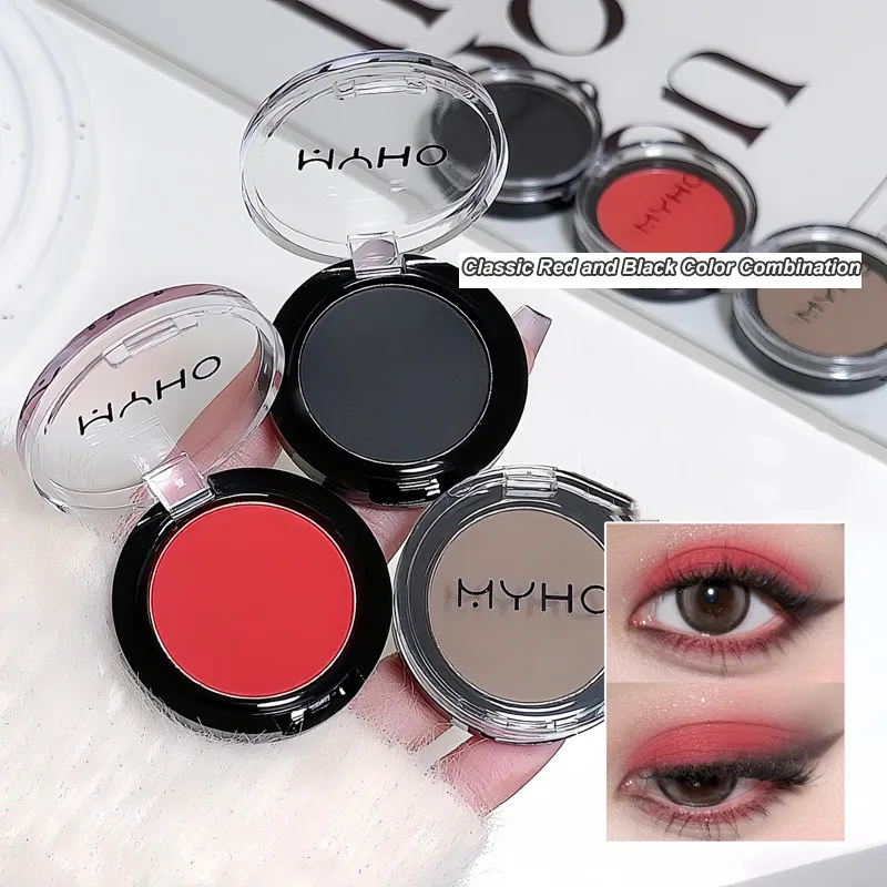 Mini Matte Smoky Blue Red Monochrome Eyeshadow Palette Natural White Light Highlighter For Delicate Eye Contouring Brightens