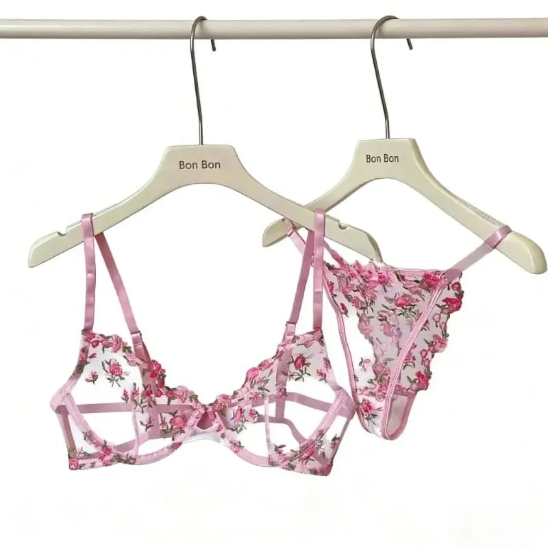 Women Sexy Lace Embroidered Ultra Thin Sheer Unpadded Underwire Push Up Bra Lightweight Soft Exquisite Lingerie Sizes 32-38 — image 2