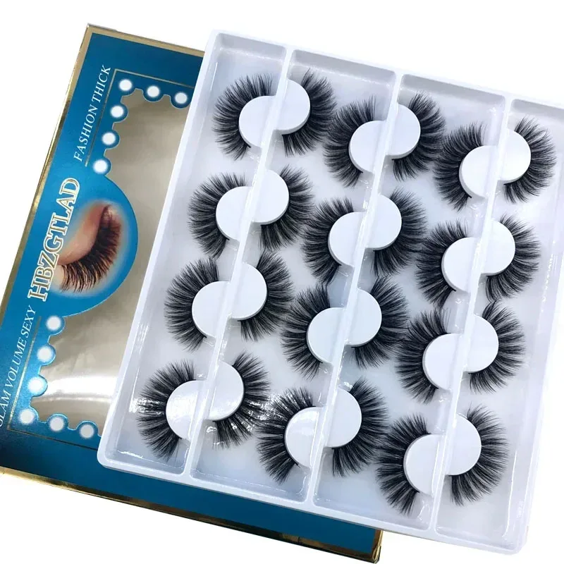 12 pairs of Multipack 3D mink false eyelashes handmade soft and fluffy natural eye makeup tool