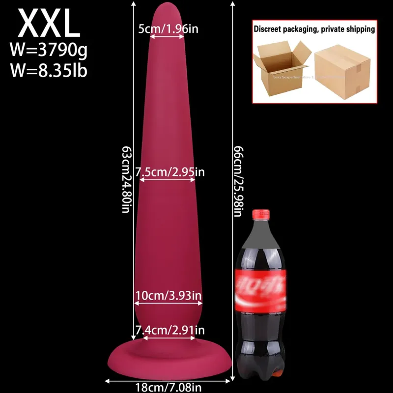 66cm Super Long Huge Anal Plug Big Thick Butt Plugs Training Anal Dilator Toy Prostate Massager Adult Anal Sex Toy For Women Men