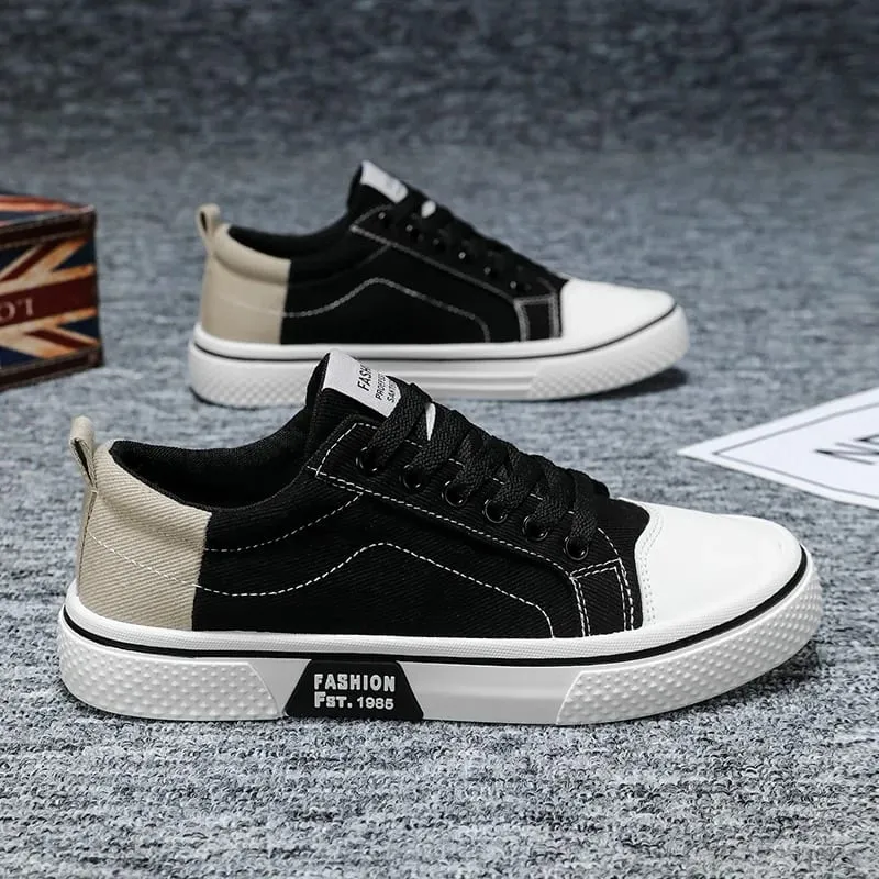 Men's Color-Blocked Canvas Shoes Breathable Low-Top Sneakers Versatile Casual Shoes Cool and Breathable Without Causing Foot Stuffiness Soft Sole Non-Slip and Wear-Resistant — image 2