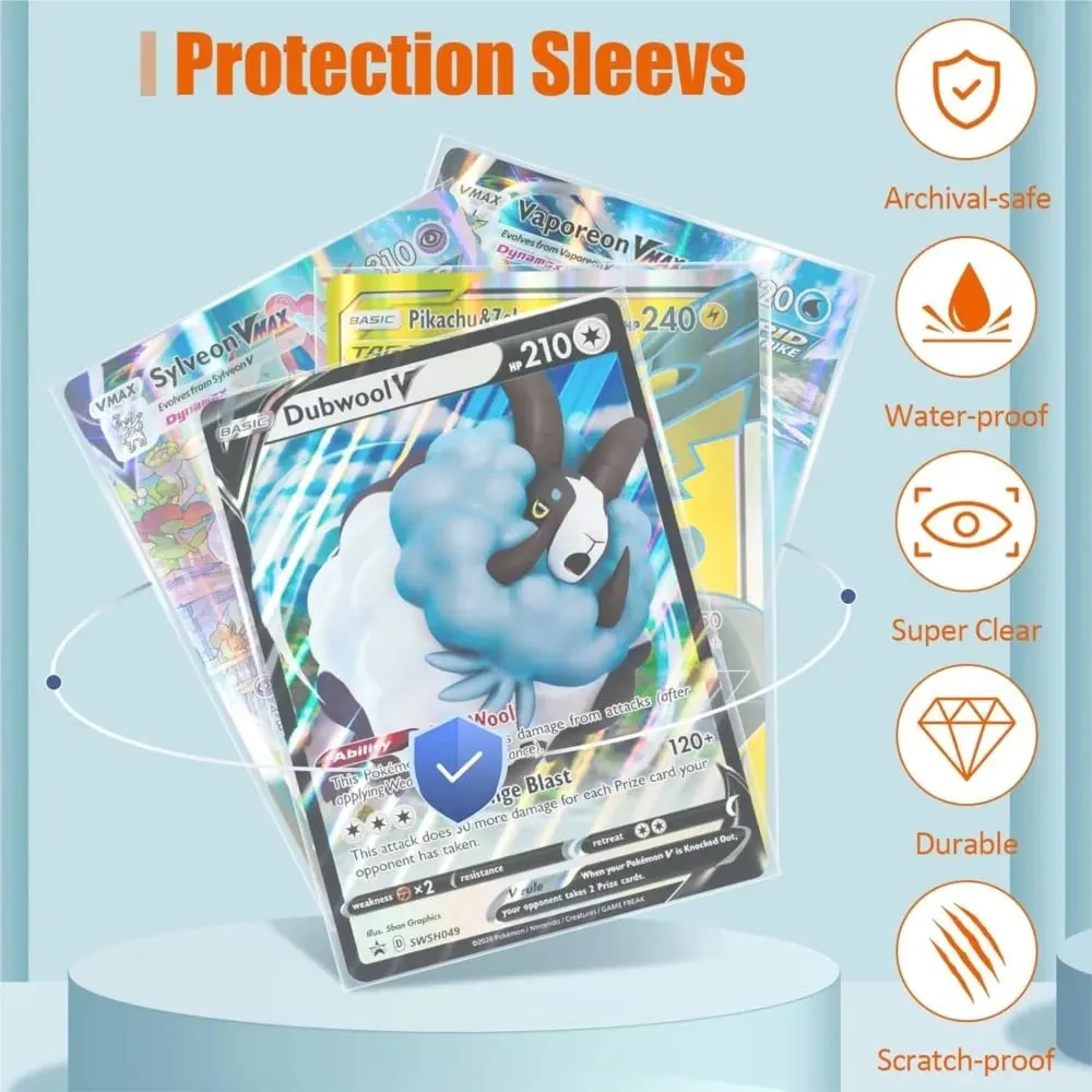 Jumbo Cards Sleeves L Xl Large Size Transparent Card Holder Protector For Tcg Mtg Game Sport Cards Oversized Trading Card Photo