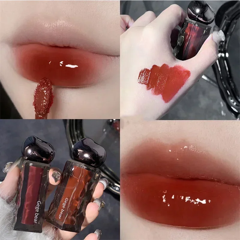 Gennemsigtig Vand Blank Orange Lip Gloss Rød Spejl Jelly Flydende læbestifter Fugtgivende Langtidsholdbar Lip Tint Stain Kosmetik — image 7