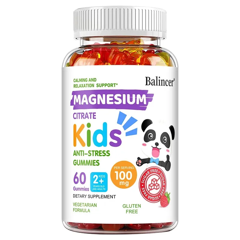 Magnesium Gummies for Children and Adults - Magnesium Citrate Supplement Muscle Support and Calcium Absorption