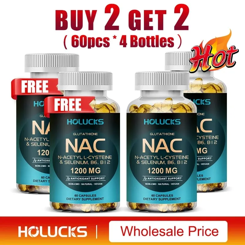 NAC Capsules 1200mg - Support Skin Health Cellular Energy Antioxidant Detox Enhance Immunity Improve Digestion