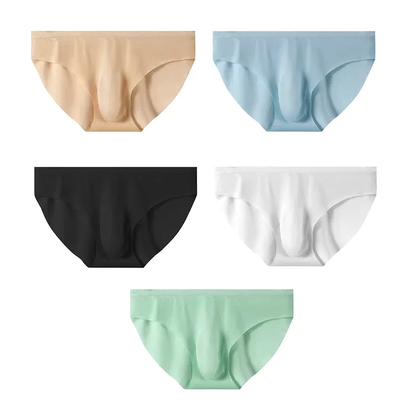 4 pçs cuecas de seda gelo masculina verão transparente sem costura sexy de secagem rápida na moda respirável calcinha ultra-fina — image 15