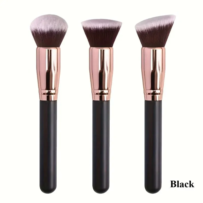 3pcs Professional Makeup Brush Set na may Foundation Blush at Eyeshadow Brushes - Soft Nylon Bristles Portable Travel-Friendly Co