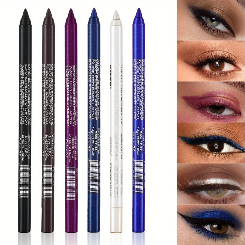 17 Farben Perlglanz-Eyeliner-Stift, bunt, wasserdicht, langlebig, matt, glatt, leicht zu tragen, Lidschatten, Eyeliner-Stift, Augen-Make-up
