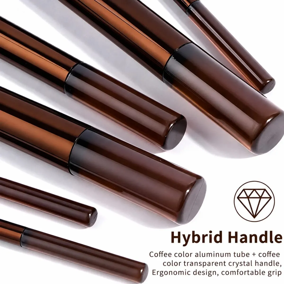 Makeupbørstesæt med 14 stykker med aluminiumshylster - Premium syntetiske makeupbørstesæt Foundation Powder Brush øjenskygge til Beg