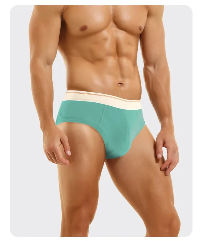 Men's pure cotton breathable and comfortable triangular underpants, mid-waist, skin-friendly and soft, teenagers' underpants