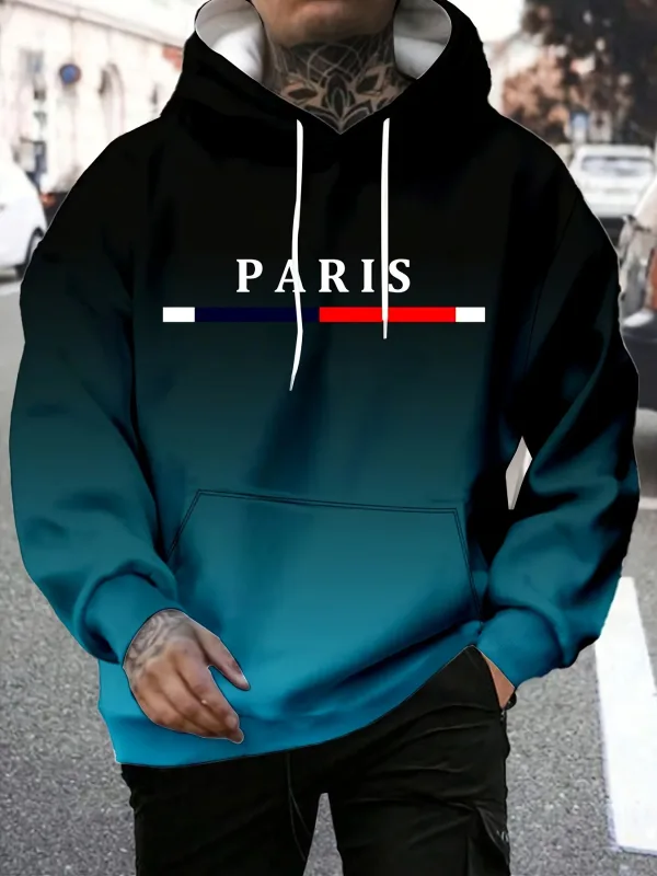 The new men's hooded sweatshirt for the autumn of 2025 is casual and fashionable The 3D letter print is soft and comfortable — image 5