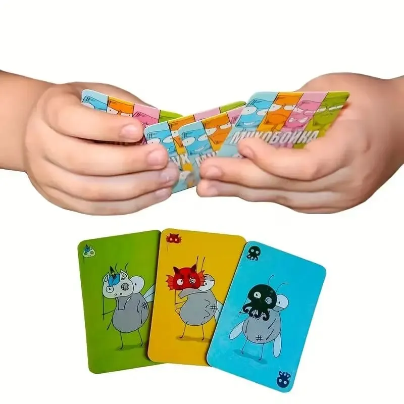 Russian Version Hilarious Fly Swatter Card Game Fun Fast-Paced Reaction Board Game for 2-6 Players Family Party Entertainment