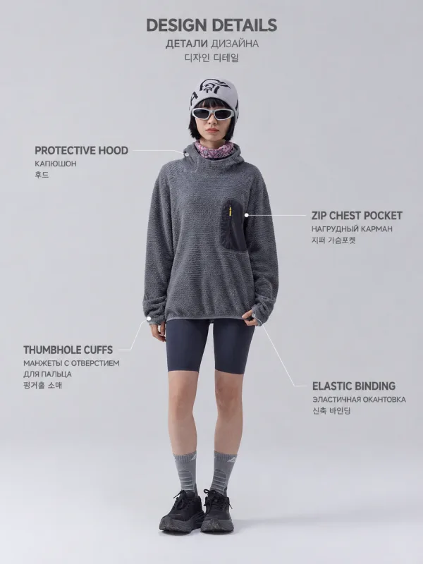 Unisex THERMOLITE® All Season Thermal Hoodie 190g Ultralight Breathable Fleece Mid Layer with Thumbholes & Zip Pocket
