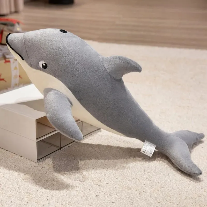 50/70cm Dolphin Plush Pillow Simulation Marine Animal Stuffed Cushion Fluffy Sofa Throw Pillow Soft Stress Relief Home Decor